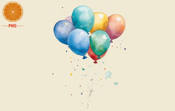 Black Friday Balloon Watercolor Illustrations for Crafters & Etsy Sellers