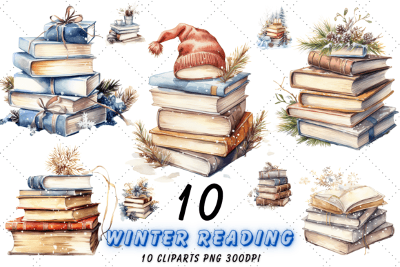 Cozy Winter Reading Watercolor Illustrations