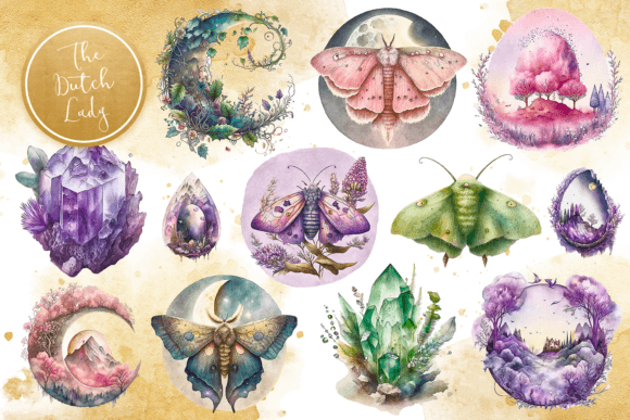 Fantasy Moth World Clipart Set: Illustrations Review