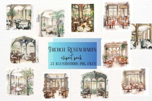 French Interiors Watercolor Illustrations for Editorial Design