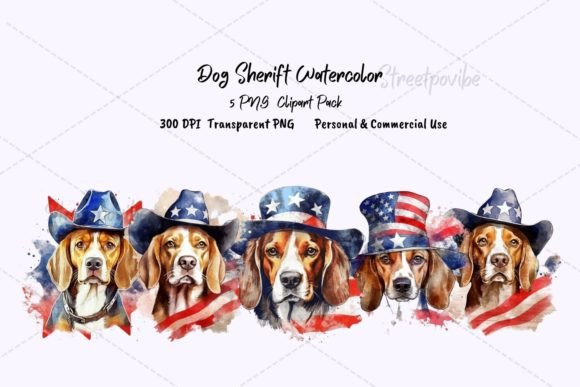 Funny Dog Watercolor Clipart PNGs Pack for Crafters & Etsy Sellers