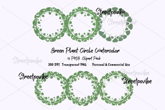 Green Plant Circle Borders Watercolor: A Fresh Editorial Design Asset for Blogs and Digital Content