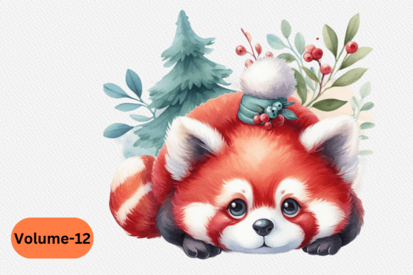 Red Panda Watercolor Clipart PNG for Illustrations & Digital Product Sellers