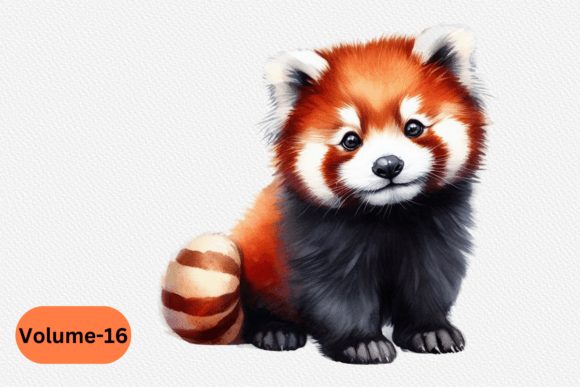 Red Panda Watercolor Clipart Volume –16: Cute Wildlife Illustrations for Digital Sellers