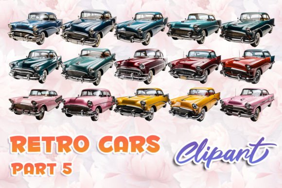 Retro Cars Clipart Part 5: Illustrations for Sellers