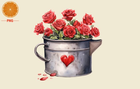 Valentine's Day Pot Watercolor 2: A Designer’s Review for Branding & Marketing Use