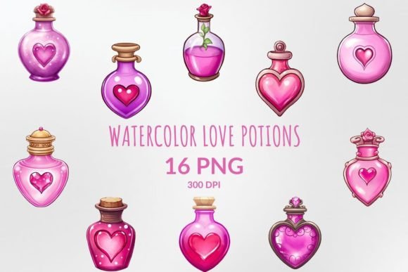 Watercolor Love Potions Sublimation Pack: A Crafter’s Dream for Handmade Romance