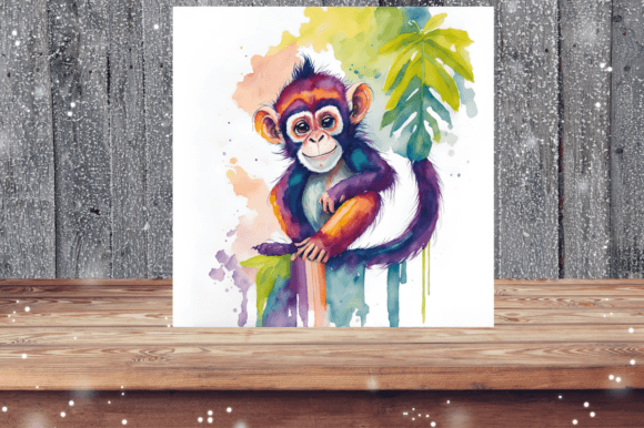 Watercolor Monkey Design: Illustrations for Crafters