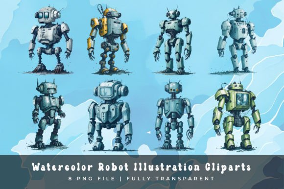 Watercolor Robot Clipart Illustrations: A Crafter’s Honest Review