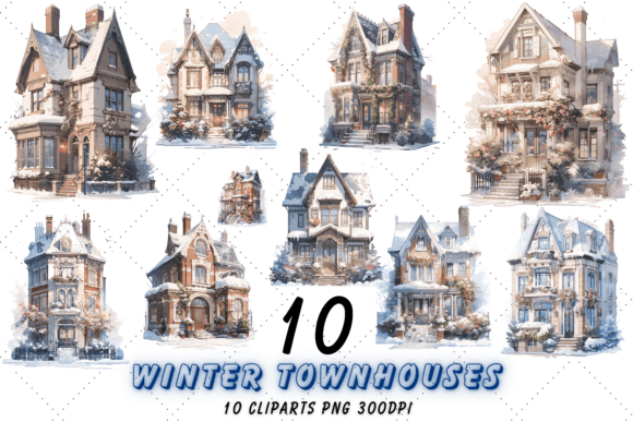 Watercolor Winter Townhouses Illustrations: A Practical Review for Digital Sellers