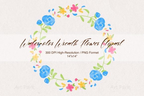 Watercolor Wreath Flower Illustrations for Blog & Editorial Design
