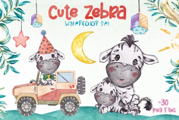 Watercolor Zebra Illustrations: A Fresh Design Asset for Lifestyle & Creative Blogs