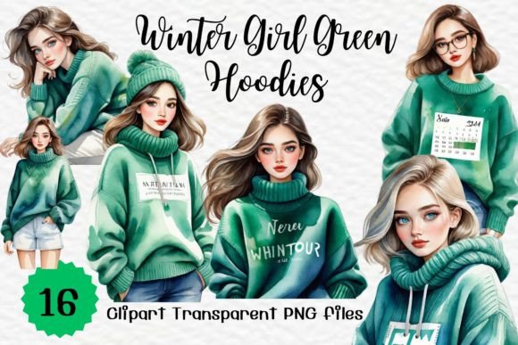 Winter Girl Green Hoodies Watercolor Review